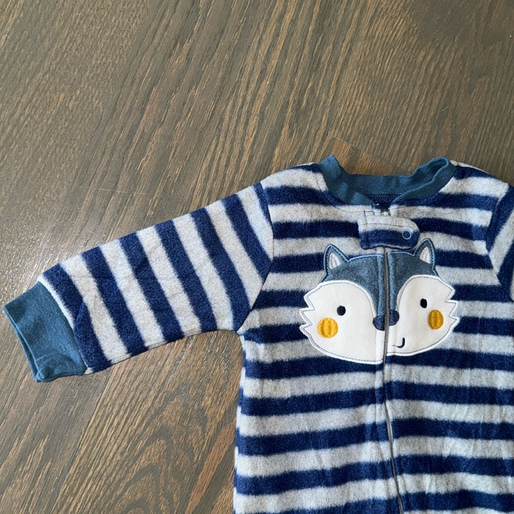 Rene Rofe Baby Striped Fleece Footie | 3-6 M - Picture 2 of 8